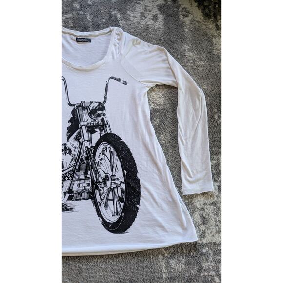 Lauren Moshi Long Sleeve Tee, Chopper Print - Small, Made In USA - Picture 6 of 13